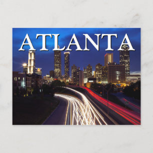 City View på natten   Atlanta, Georgien Vykort