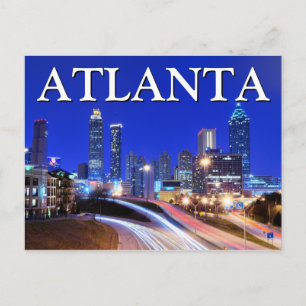 City View på natten Atlanta, Georgien Vykort