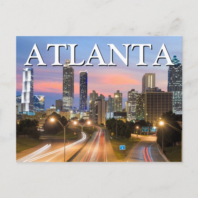 City View på natten | Atlanta, Georgien Vykort (Framsida)