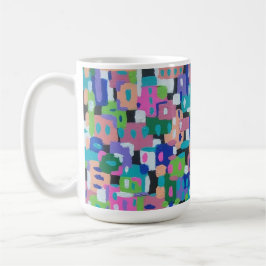 City View vid Nattmålning av Abstrakt Kaffemugg