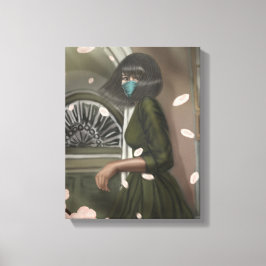City Walk Tjej i en mask Hanami Canvastryck