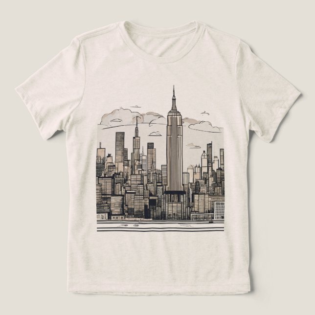 "City - where Dreams Touch the Skyline" T Shirt (Design Framsida)