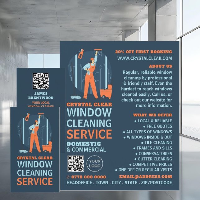 City Windows, Windows Cleaner, Städning Service Visitkort (Skapare uppladdad)