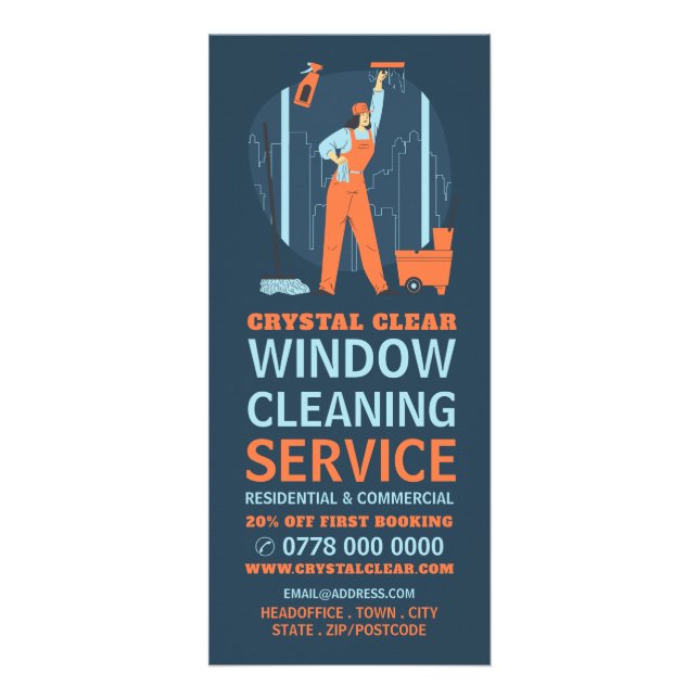 City Windows, Windows Städning Service Pris List Reklamkort (Framsidan)