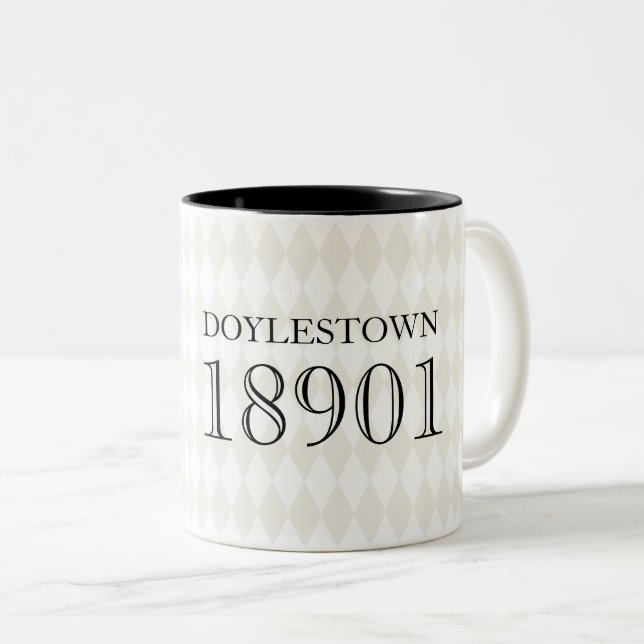 CITY ZIP CODE Flytta New Home Real Gods Classic Två-Tonad Mugg (Framsida höger)