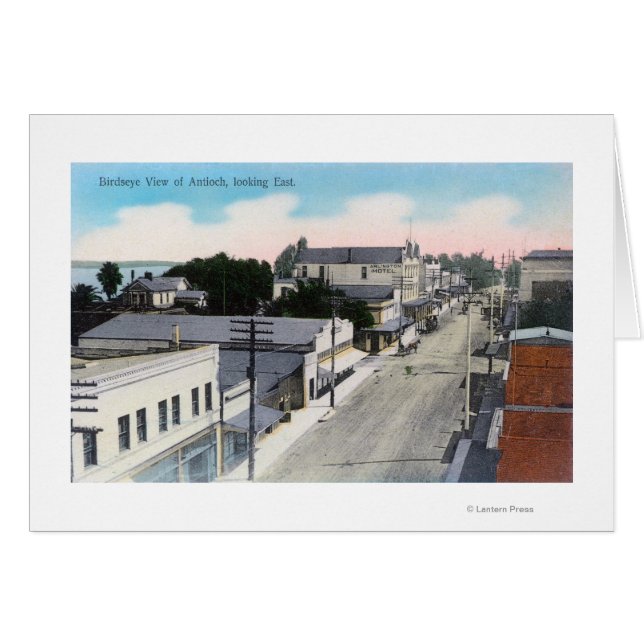 CityAntiochs flygvy, CA Hälsningskort (Framsidan Horizontal)