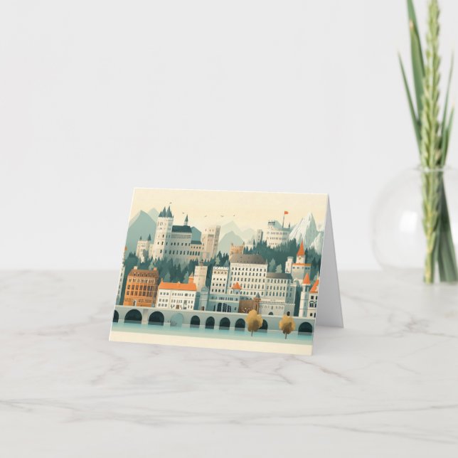 Cityscape Architecture Graphic Art Teckning Kort (Framsida)