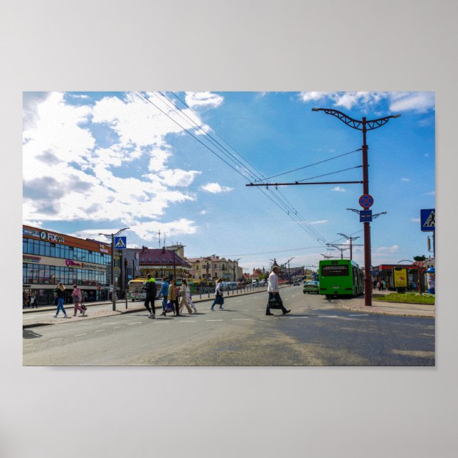 Cityscape Architecture i Vitryssland Grodno City Poster (Framsidan)