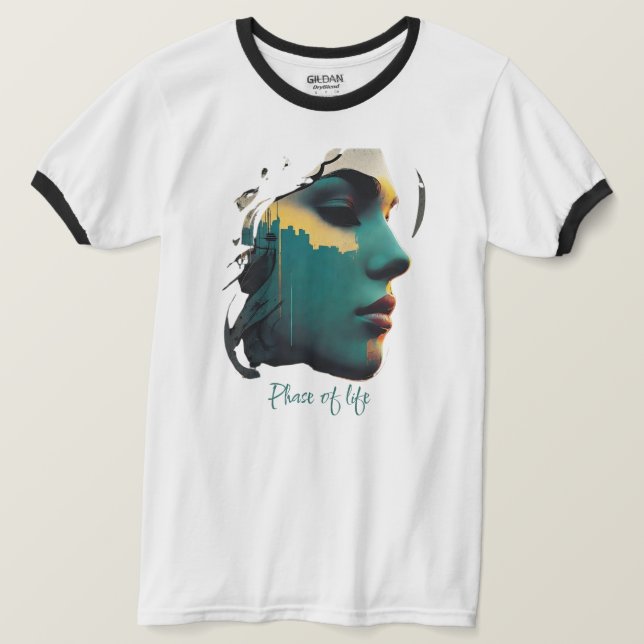Cityscape Art Manar Ringer T-Shirt | Urban Stil (Design framsida)