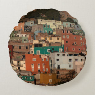 Cityscape av Guanajuato, Mexico Rund Kudde