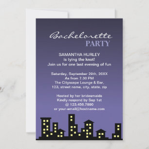Cityscape Bachelorette Party Inbjudningar