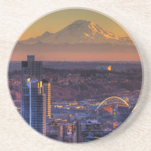 Cityscape beskådar av Seattle i city, fotboll Underlägg