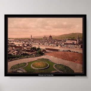 Cityscape beskådar, Florence, italien Poster