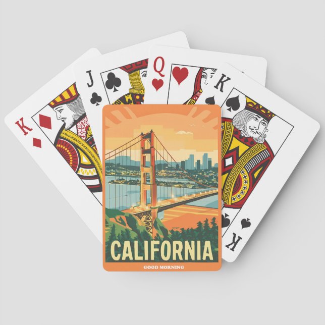 Cityscape California Öga-Catching Vector Design Casinokort (Baksidan)