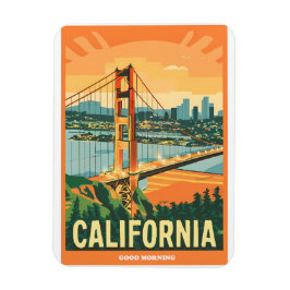 Cityscape California Öga-Catching Vector Design Magnet