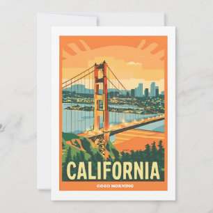 Cityscape California Öga-Catching Vector Design Tack Kort
