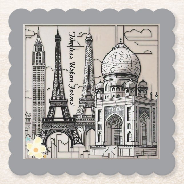 ’Cityscape Clarity’ Underlägg Papper (Framsida)