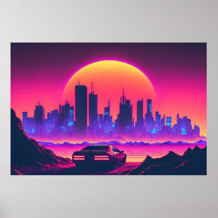 Cityscape Cruiser: Chasing the Sunset Poster