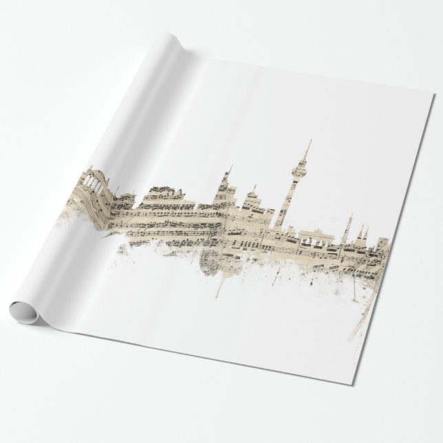 Cityscape för Berlin tyskland horisontnotblad Presentpapper (Utrullad)