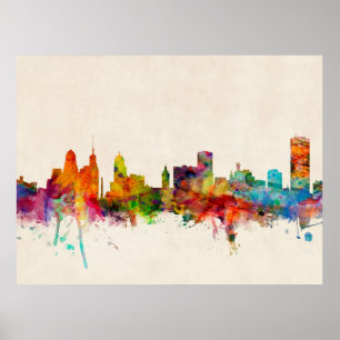 Cityscape för buffelNew York horisont Poster