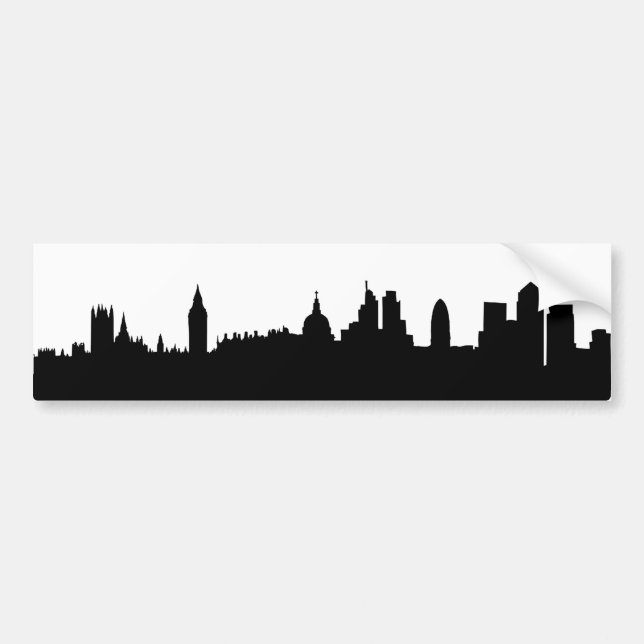 Cityscape för London horisontsilhouette Bildekal (Framsidan)