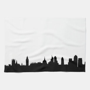 Cityscape för London horisontsilhouette Kökshandduk