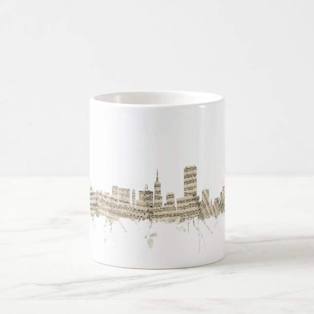 Cityscape för San Francisco horisontnotblad Kaffemugg (Center)
