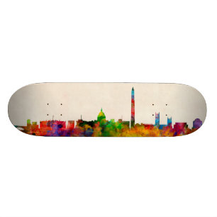 Cityscape för Washington DC-horisont Old School Skateboard Bräda 21,6 Cm