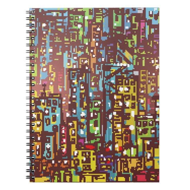 Cityscape hand plockade illustration,gata,ort,s anteckningsbok (Framsidan)