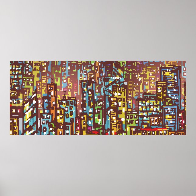 Cityscape hand plockade illustration,gata,ort,s poster (Framsidan)
