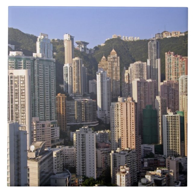 Cityscape i Hongkong, China Kakelplatta (Framsidan)