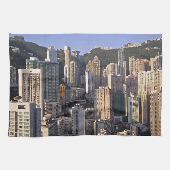 Cityscape i Hongkong, China Kökshandduk (Horisontell)