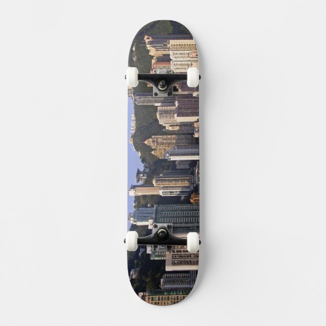 Cityscape i Hongkong, China Mini Skateboard Bräda 18,7 Cm (Framsida)