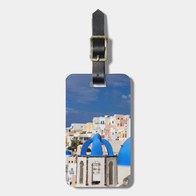 Cityscape i Santorini, Grekland Bagagebricka (Vertikal Framsida)