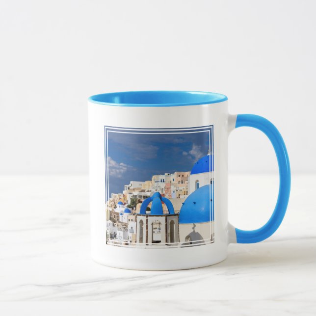 Cityscape i Santorini, Grekland Mugg (Höger)