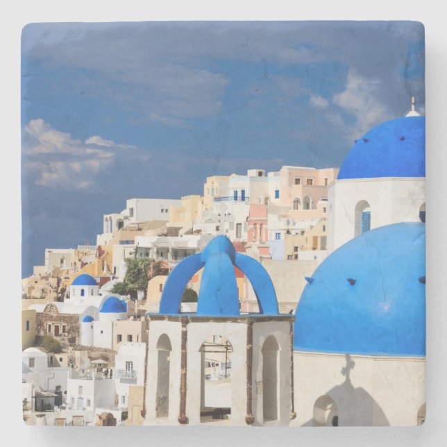 Cityscape i Santorini, Grekland Stenunderlägg (Framsidan)
