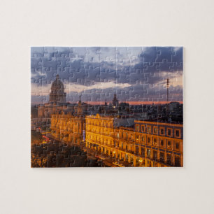 Cityscape i sunset, Havanna, Kuba Pussel