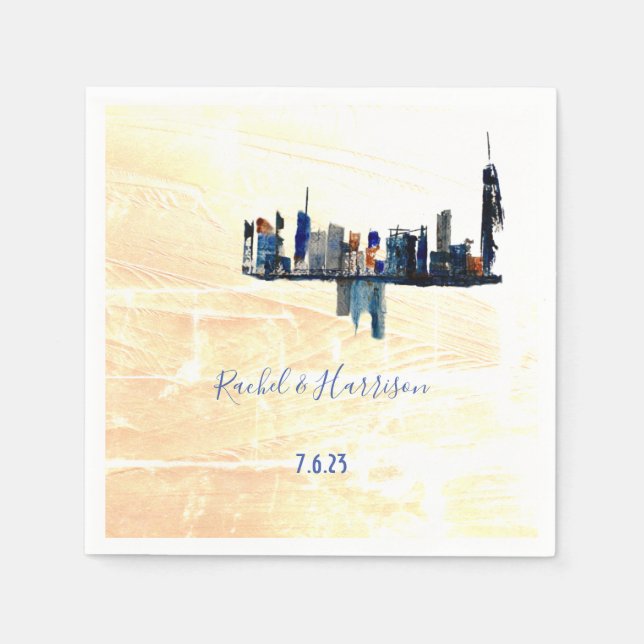Cityscape London målat liggande Bröllop Pappersservett (Framsidan)