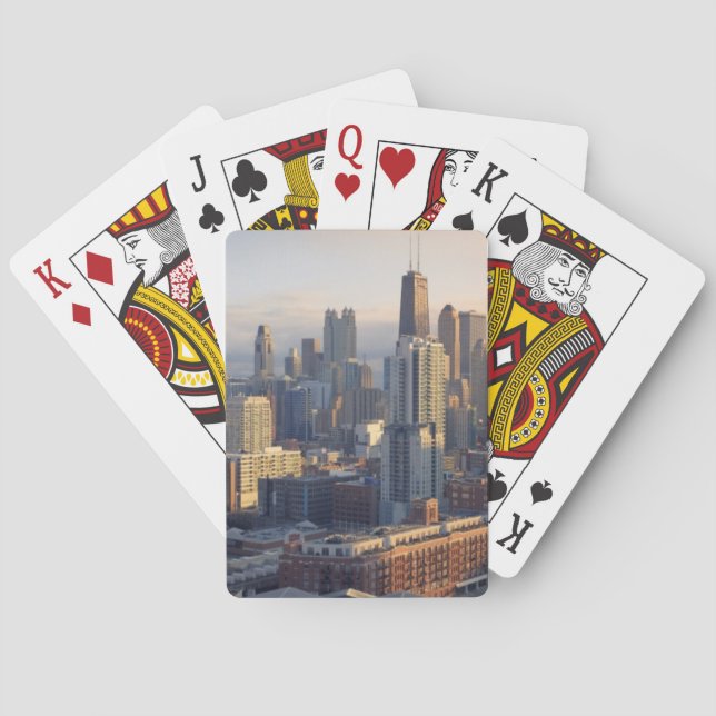 Cityscape med fantastiskt ljus kortlek (Baksidan)