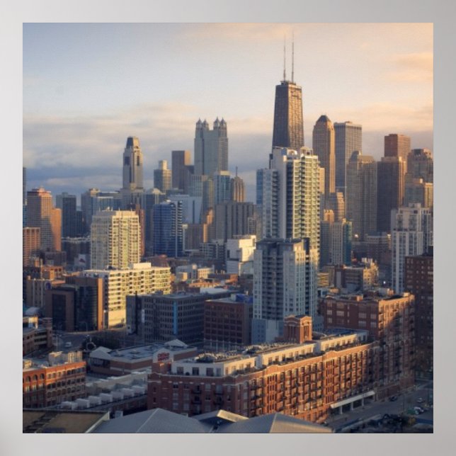 Cityscape med fantastiskt ljus poster (Framsidan)