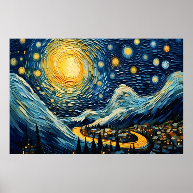 Cityscape med månljus poster (Framsidan)