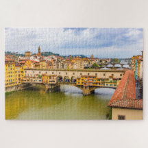 Cityscape med Ponte Vecchio, Florens, Italien