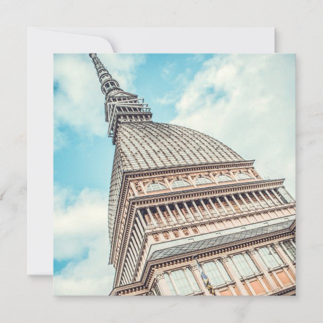 Cityscape of Mole Antonelliana, Turin, Italien Inbjudningar (Framsida)