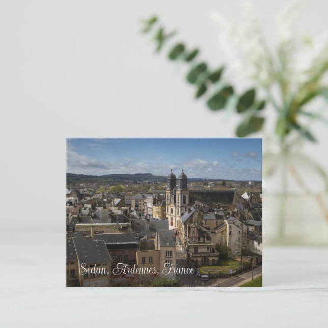 Cityscape of Sedan, Ardennes, Frankrike Vykort (Stående Fram)