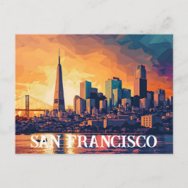 Cityscape San Francisco-vykort Vykort