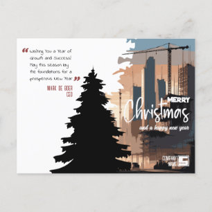 Cityscape & Träd Construction Architecture x-Mas Helg Vykort