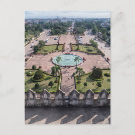 Cityscape, Victory Monument Courtyard, Vientiane Vykort
