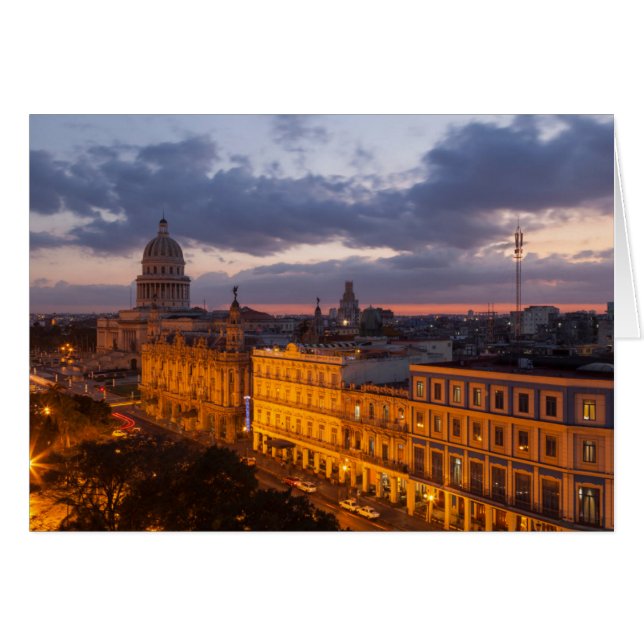 Cityscape vid sunset, Havana, Kuba Hälsningskort (Framsidan Horizontal)