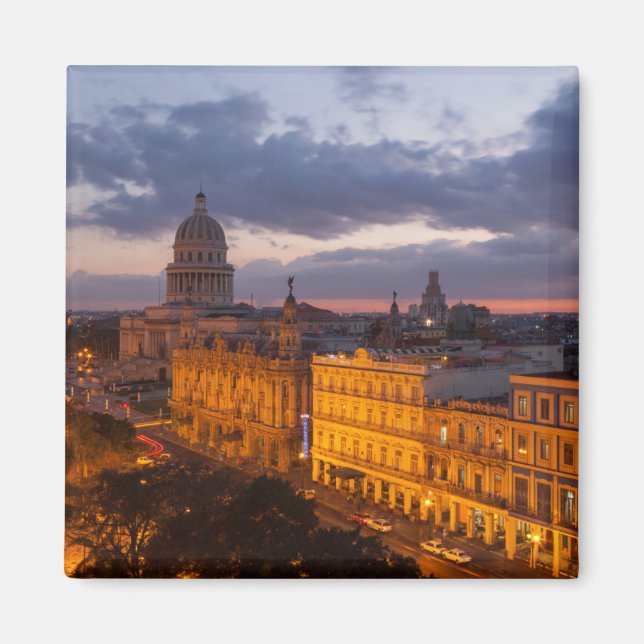 Cityscape vid sunset, Havana, Kuba Magnet (Framsidan)