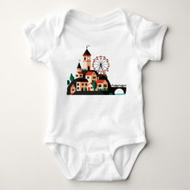 Cityscape with Ferris wheel Baby Bodysuit T Shirt